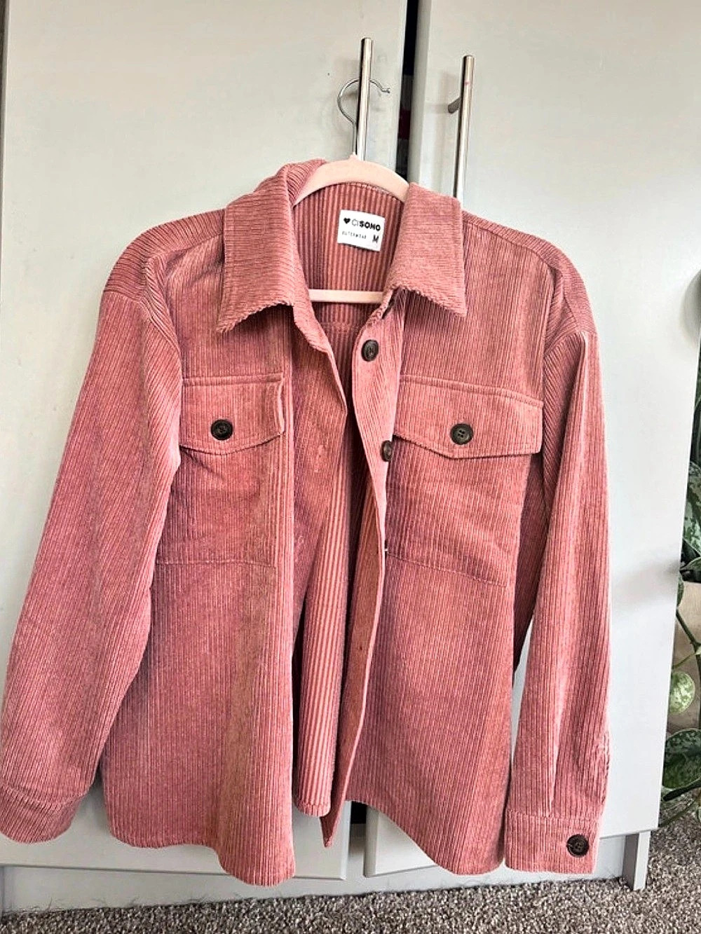 Ci Sono Pink Corduroy-Style Jacket